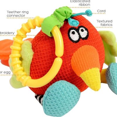 Dolce Classic activity hanger parrot Petra - 19 cm