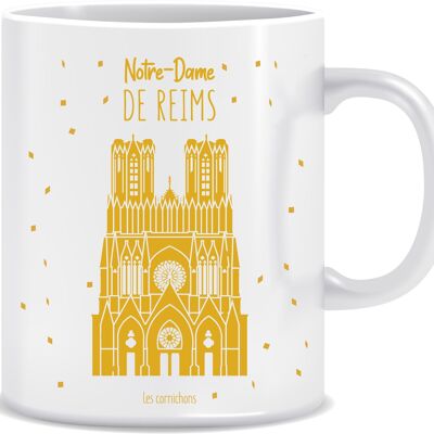 Taza Nuestra Señora de Reims - taza decorada en Francia