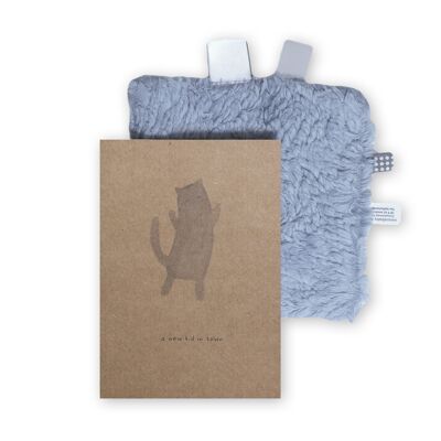 Snoozebaby Geschenkset Kuscheltuch & Geburtsanzeige – Frisches Blau