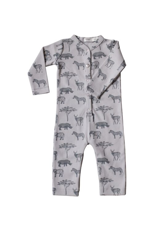 Snoozebaby Organic Baby Suit Safari Gray - size 50/56