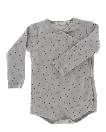 Snoozebaby Barboteuse Bio Smokey Green Rainbow - taille 62-68 1