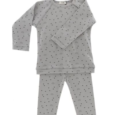 Snoozebaby Bio-Pyjama Milky Rust Rainbow – Größe 74/80