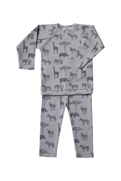 Snoozebaby Organic Pajamas Safari Gray - size 74/80