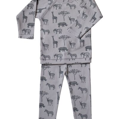 Snoozebaby Organic Pajamas Safari Gray - size 74/80