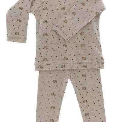 Snoozebaby Bio-Pyjama Smokey Green Rainbow – Größe 74/82