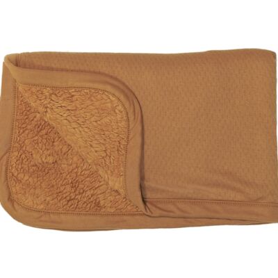 Couverture de berceau bio Snoozebaby double épaisseur Caramel - 75x100 cm