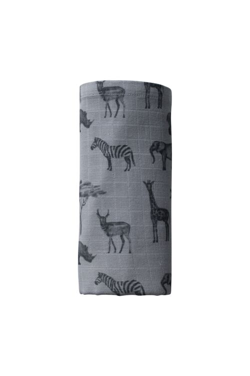 Snoozebaby Organische Wikkeldoek Safari Grey - 80x80 cm