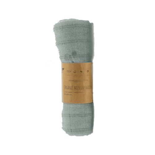 Snoozebaby Organische Wikkeldoek Smokey Green - 80x80 cm