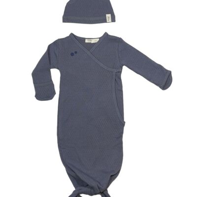 Snoozebaby sacco a pelo e confezione in 1 con cappello Blue Nights - 0-3 mesi
