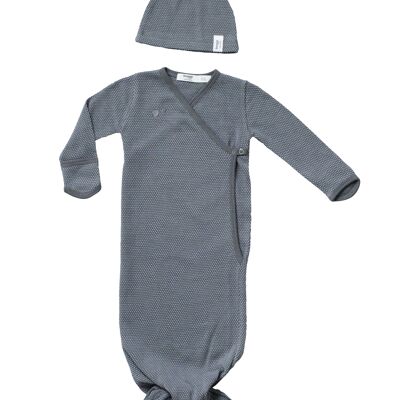 Snoozebaby Sleeping Bag & Pack in 1 incl. Hat Storm Gray - 0-3 months
