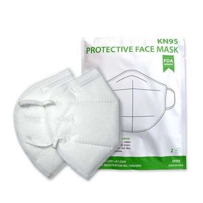 FFP2 NR (N95) Respirator Surgical - China Manufactured Medical Face Masks (Pack of 2)