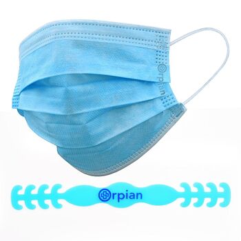 Masques médicaux de type IIR - Orpian® - 30 masques et 10 sangles Easi-Fit (bleu) 1