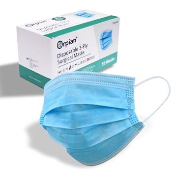 Masques Médicaux Type IIR - Orpian® - Carton de 450 (15 boîtes de 30) Bleu 2