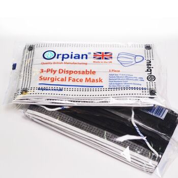 Masques Médicaux Type IIR - Orpian® - Carton de 450 (15 boîtes de 30) Noir 5