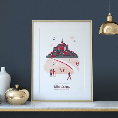 Plakat | Mont Saint-Michel | rot