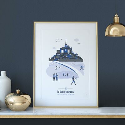 Poster | Mont Saint-Michel | Blue