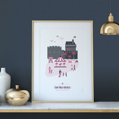 Poster | Saint-Malo | Pink
