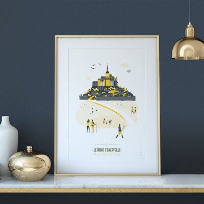 Poster | Mont Saint-Michel | Yellow