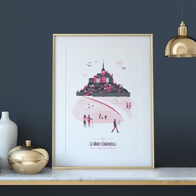 Poster | Mont Saint-Michel | Pink