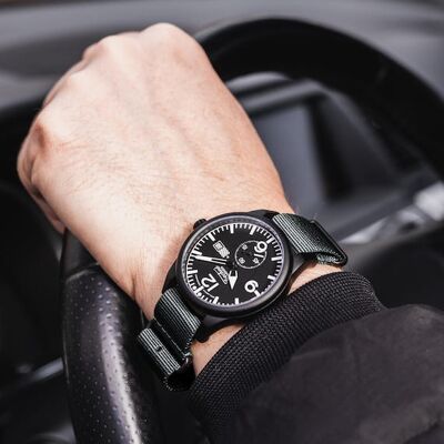 Tactical watch on nylon