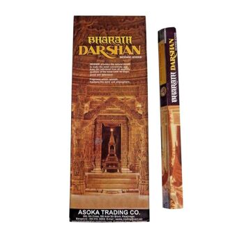 Encens Bharath Darshan - 6 paquets * 18 bâtons chacun - Total 108 bâtons 1