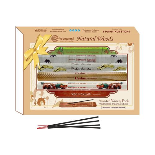Vedmantra Assorted Incense Stick Gift Set - Natural Woods