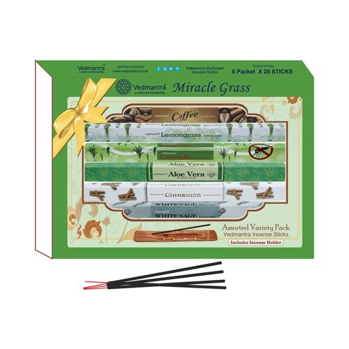 Vedmantra Assorted Incense Stick Gift Set - Miracle Grass