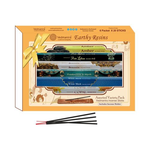 Vedmantra Assorted Incense Stick Gift Set - Earthy Resins