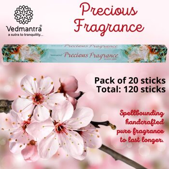 Vedmantra Lot de 6 bâtons d'encens de qualité supérieure - Parfum précieux 3