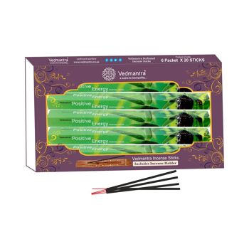 Vedmantra Lot de 6 bâtons d'encens de qualité supérieure - Énergie positive 1