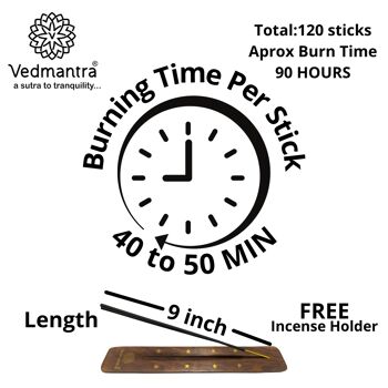 Vedmantra Lot de 6 bâtons d'encens de qualité supérieure – Sandale Mysore 5