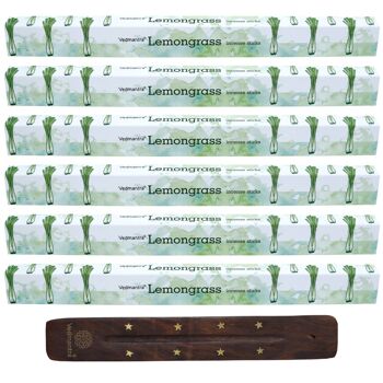 Vedmantra Lot de 6 bâtons d'encens de qualité supérieure - Citronnelle 2