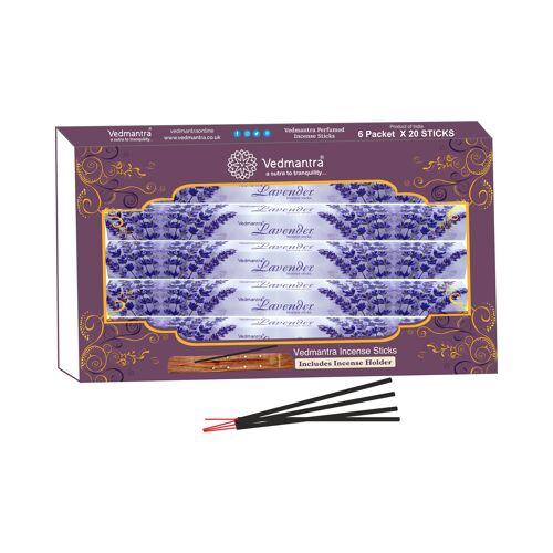 Vedmantra 6 Pack Premium Incense Stick - Lavender