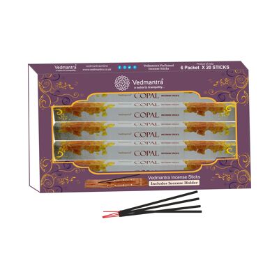 Vedmantra Lot de 6 bâtons d'encens de qualité supérieure - Copal