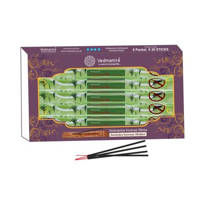 Vedmantra Premium-Räucherstäbchen im 6er-Pack – Citronella