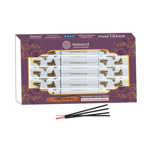 Vedmantra 6 Pack Premium Incense Stick - Cinnamon