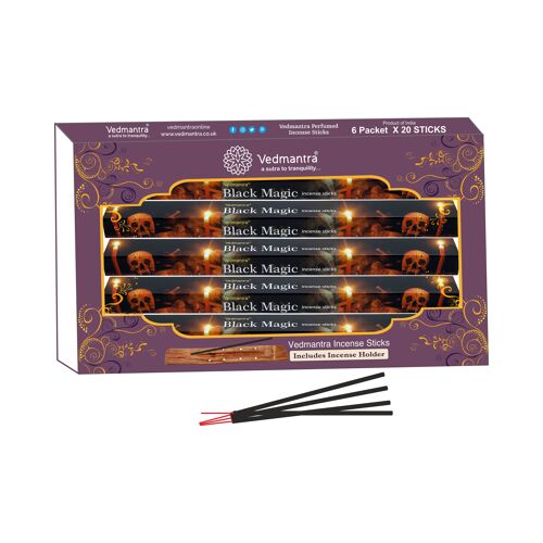 Vedmantra 6 Pack Premium Incense Stick - Black Magic