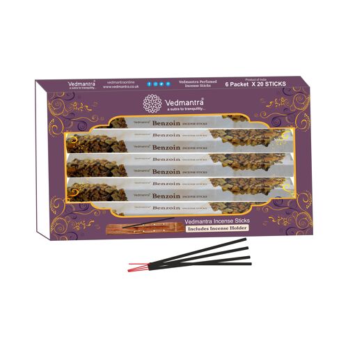 Vedmantra 6 Pack Premium Incense Stick - Benzoin