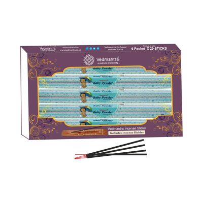 Vedmantra 6 Pack Premium Incense Stick - Baby Powder