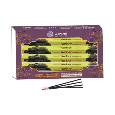 Vedmantra 6 Pack Premium Incense Stick - Amber