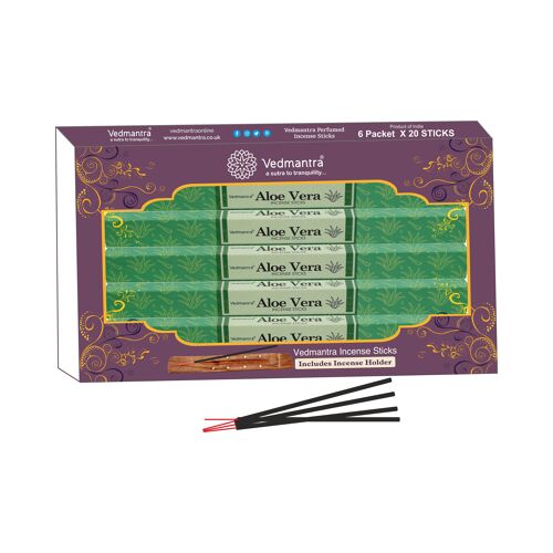 Vedmantra 6 Pack Premium Incense Stick - Aloe Vera