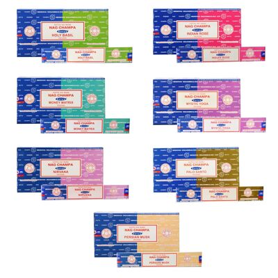 Satya Collection Nag Champa Combo Varillas de incienso - Paquete de 12 (192 gramos)