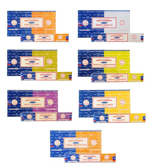 Satya Selection Nag Champa Combo Incense Sticks - 12 pack (192 gram)