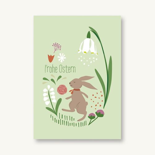 Postkarte Frohe Ostern Osterhase