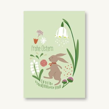 Carte postale Joyeuses Pâques Lapin de Pâques 1