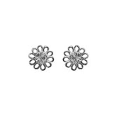 Pendientes silver flower 