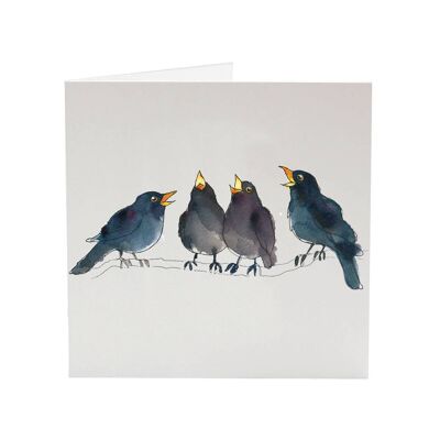 Oiseaux noirs - Carte de voeux Veronica's Garden Birds