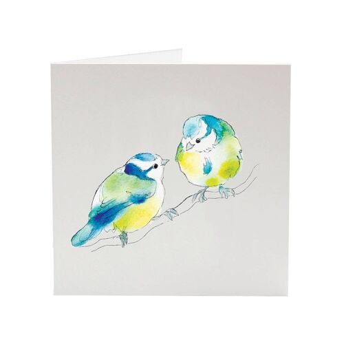 Blue Tits - Veronica's Garden Birds greeting card