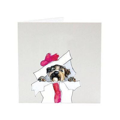 Border Terrier Dylan - Platzhirsch-Weihnachtskarte