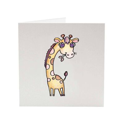 Cartolina d'auguri dei bambini del fumetto della giraffa